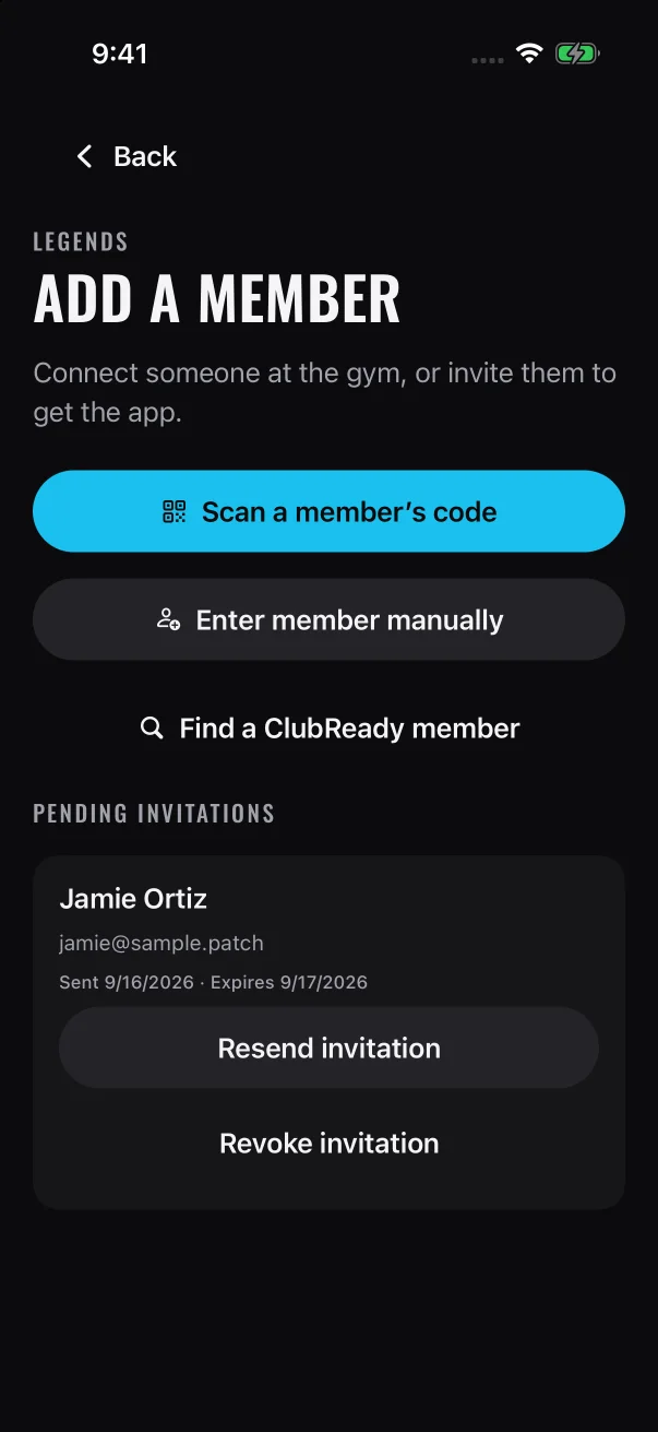 Each open invitation shows who it's for, when it was sent and when it expires.