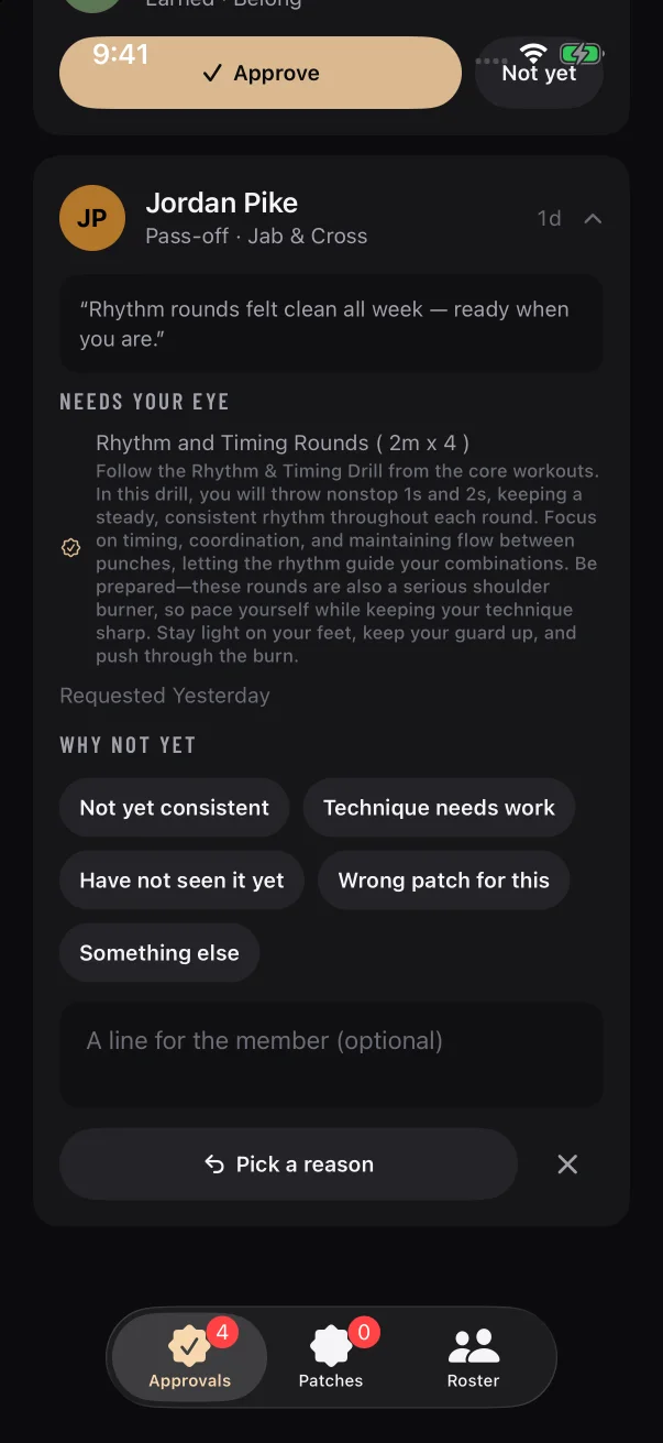 The button reads "Pick a reason" until you choose at least one reason.
